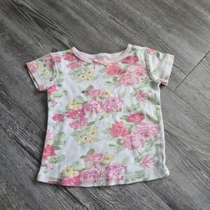 12M Girls Floral Pink and Green Kids Shirt